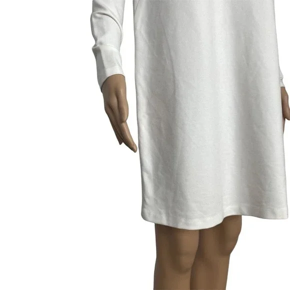 Rosie Pope Maternity Dress Womens XS White Ruffle Trim Long Sleeve Stretch - Picture 5 of 11